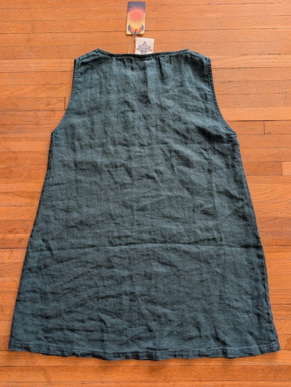 NWT Jungmaven Baez 100% Hemp Dress in Deep Teal - Picture 2 of 7